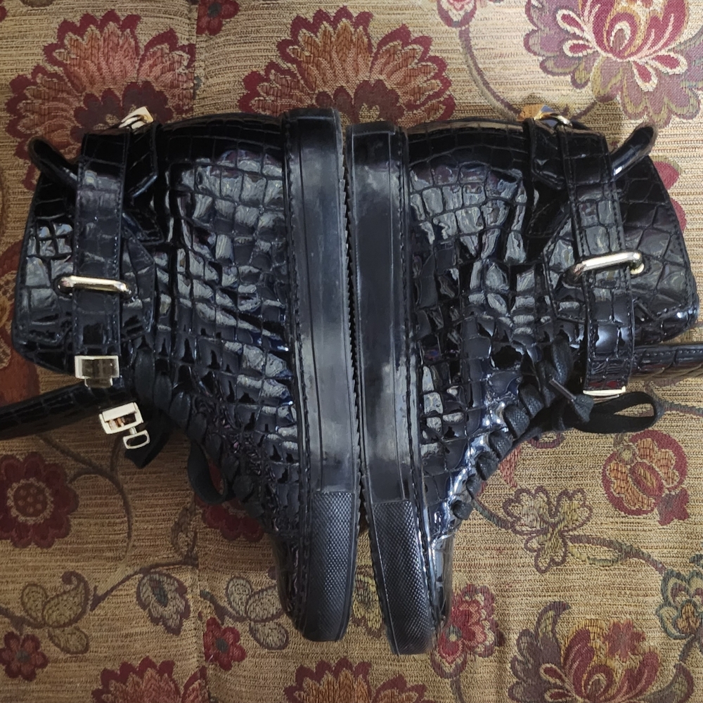 Buscemi 100mm Croc Embossed Leather Trainer sz 37 - Picture 2 of 6